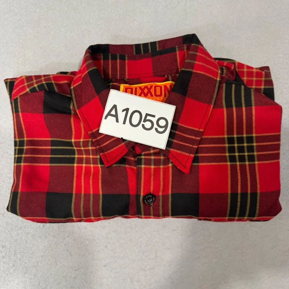 Dixxon Flannel Shirt Mens LT Red Black The Menace D-Tech Plaid Long Sleeve